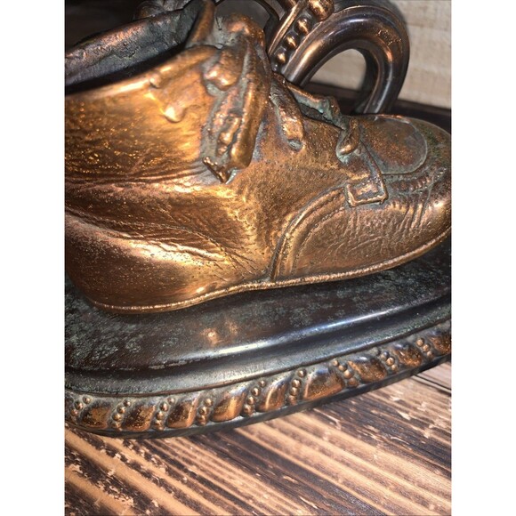 Vintage MCM BRONZE BABY Boots Book Ends - Picture 8 of 10